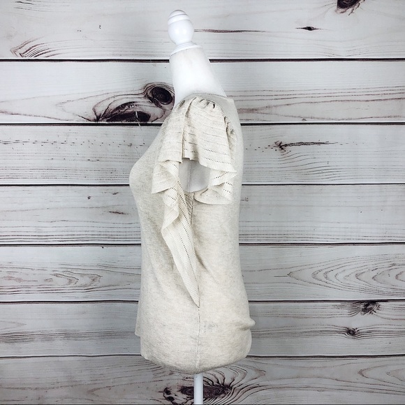 JOHN + JENN Anthro Knitted Flutter Sleeve Top - Picture 5 of 9